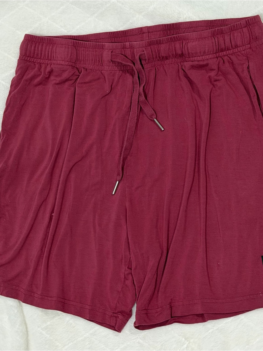 Comfrt Women's Athletic Drawstring Shorts in Burgundy